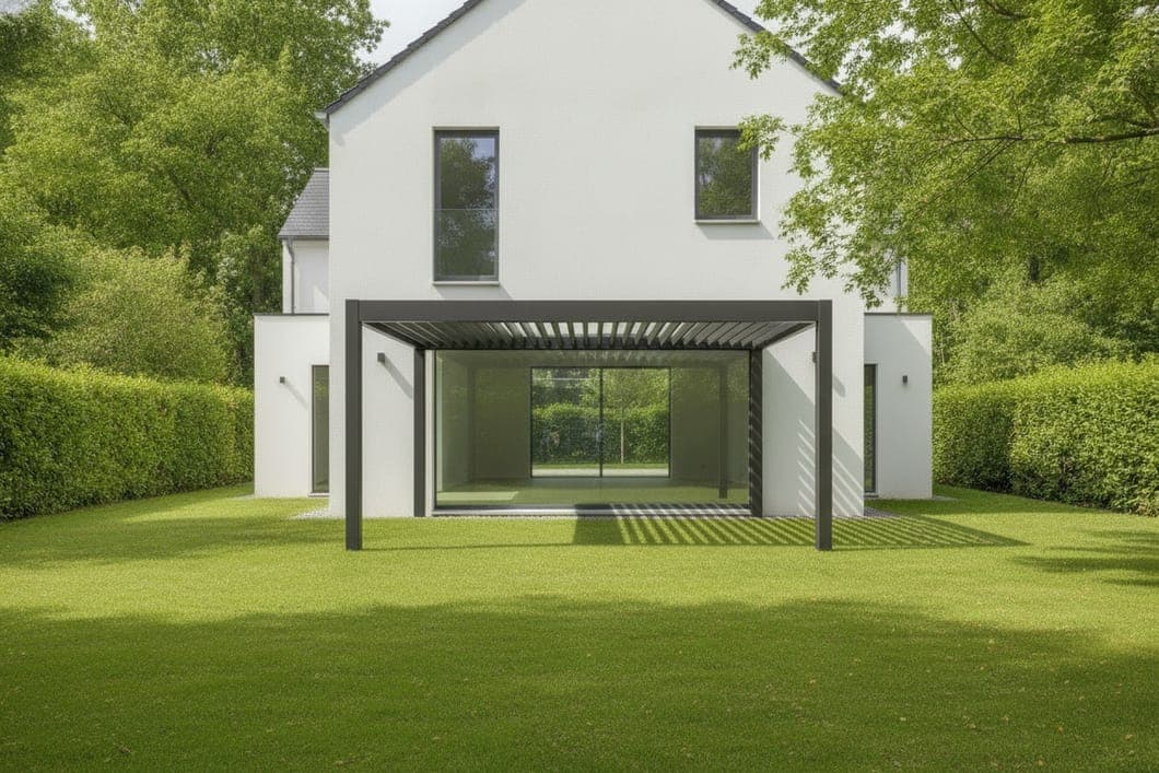 La même maison avec la pergola projetée par InSito